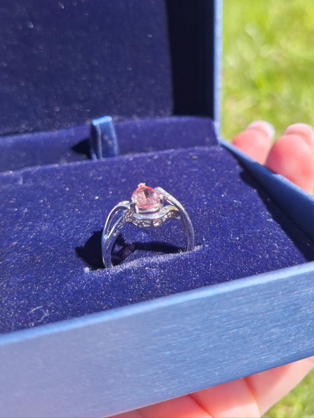 Sterling Silver Pear-Cut Elven Ring Color Shifting Center Stone - Picture 8 of 10